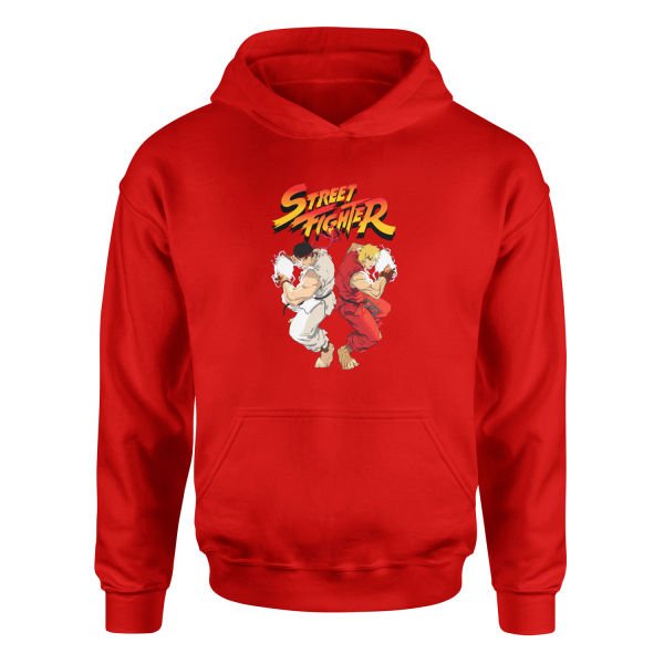 Street Fighter Hoodie M - Kırmızı