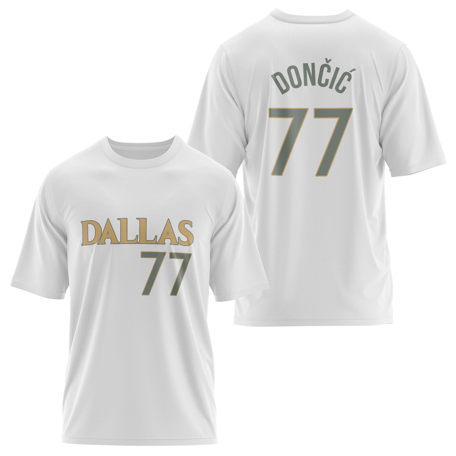 Luka Doncic 77 Forma Oversize Tişört XL - Beyaz