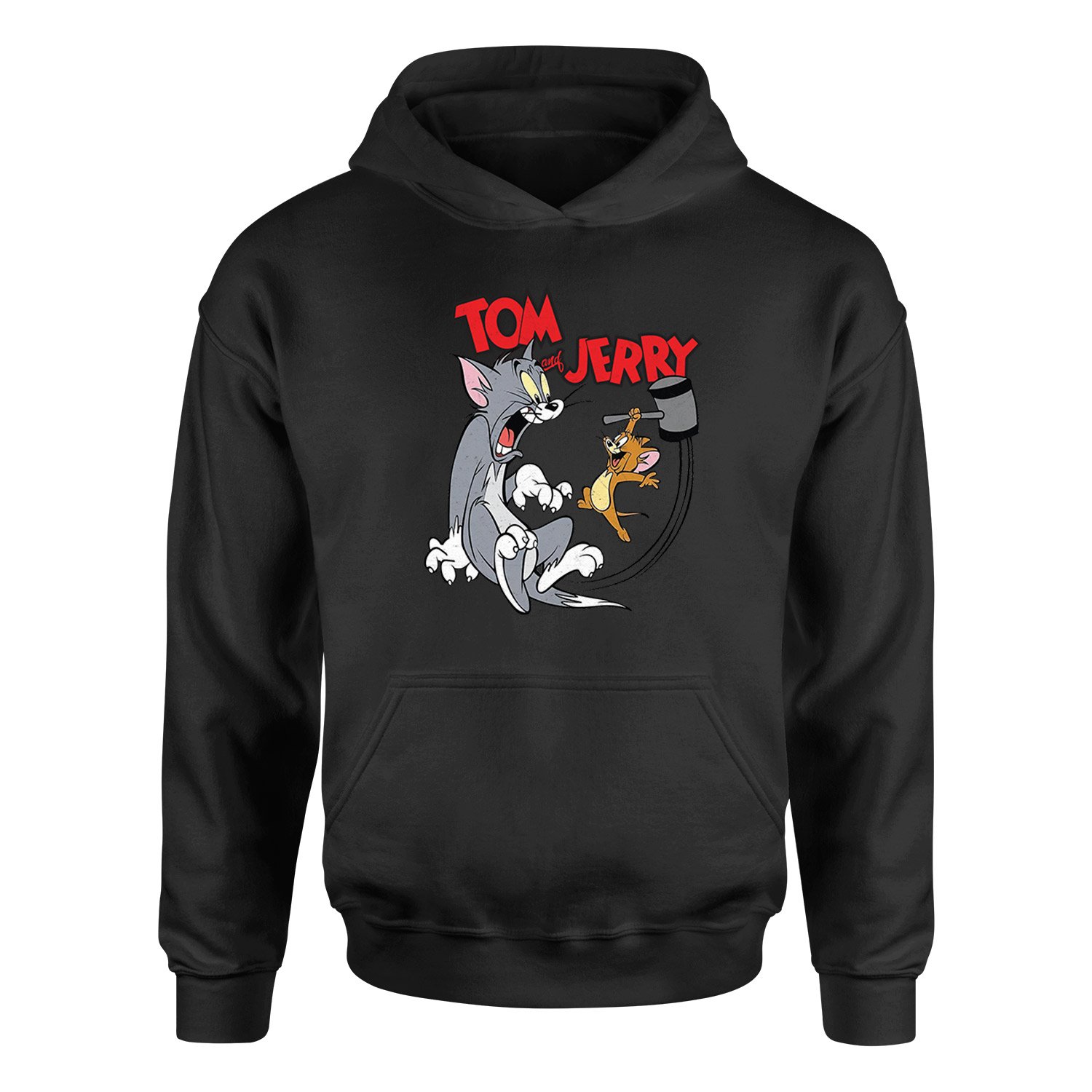Tom And Jerry Grunge Hoodie XL - Siyah