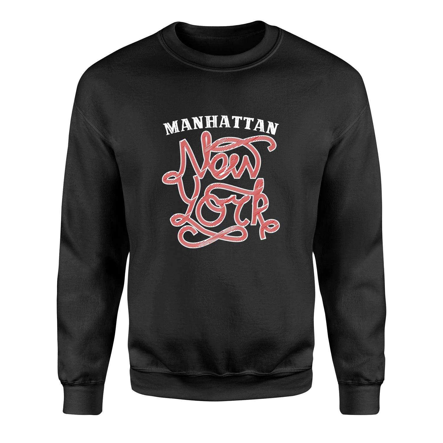 Manhatta, NYC Sweatshirt XL - Siyah