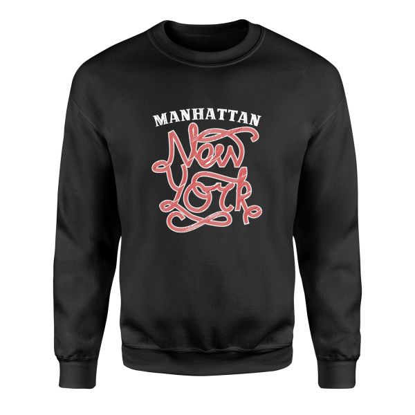 Manhatta, NYC Sweatshirt XL - Siyah