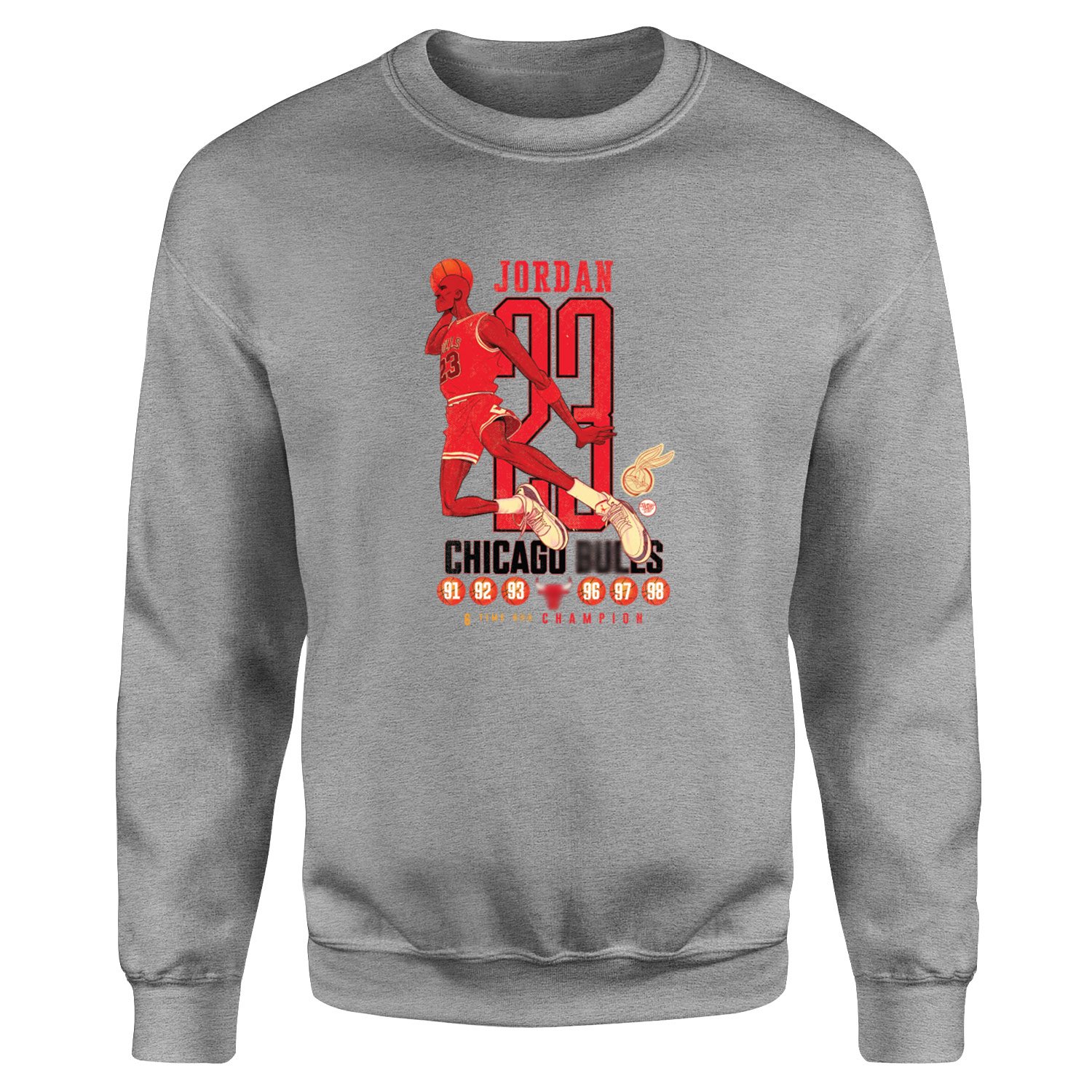 6 Time Champion, Michael ''Air'' Jordan Sweatshirt M - Gri