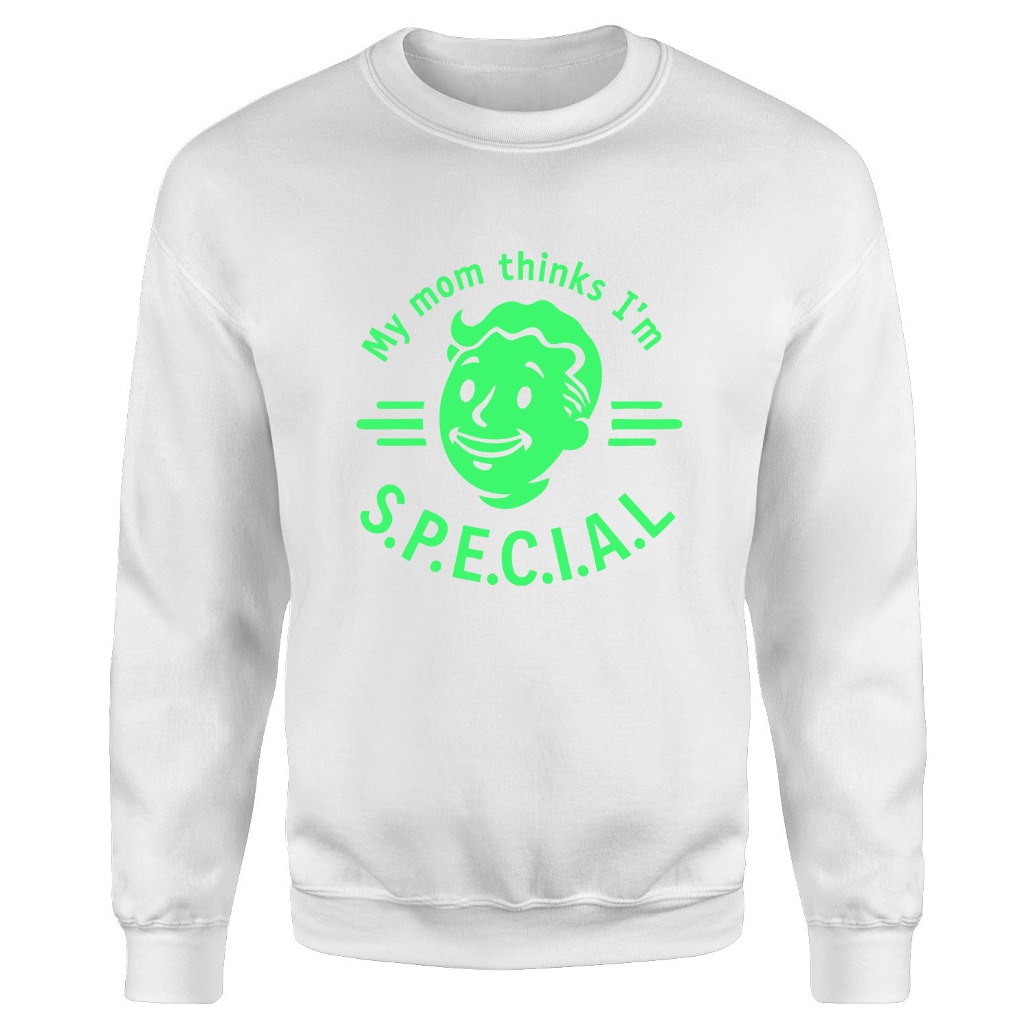My mom thinks I’m S.P.E.C.I.A.L Sweatshirt S - Beyaz