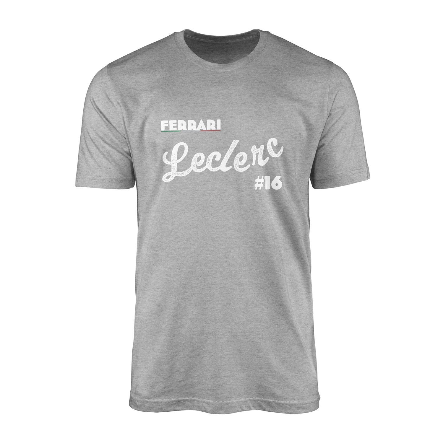 Charles Leclerc Cursive Illustration Tişört XXL - Gri