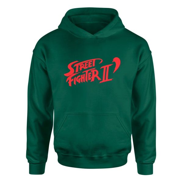 Street Fighter II Hoodie XXL - Nefti Yeşili