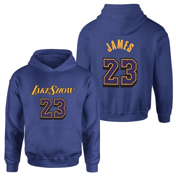 LeBron James 23 LakeShow Hoodie S - İndigo Mavisi