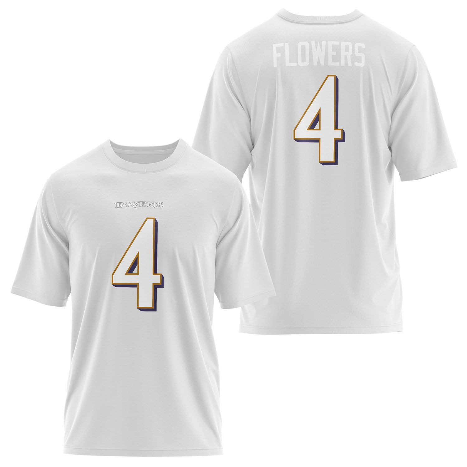 Zay Flowers Baltimore Ravens Oversize Tişört M - Beyaz