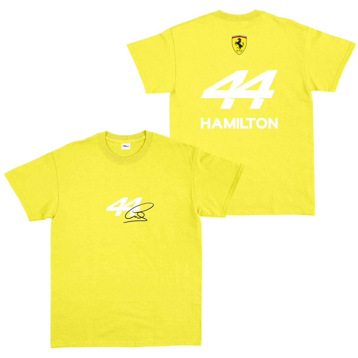 Lewis Hamilton 44 Signature Tişört L - Sarı