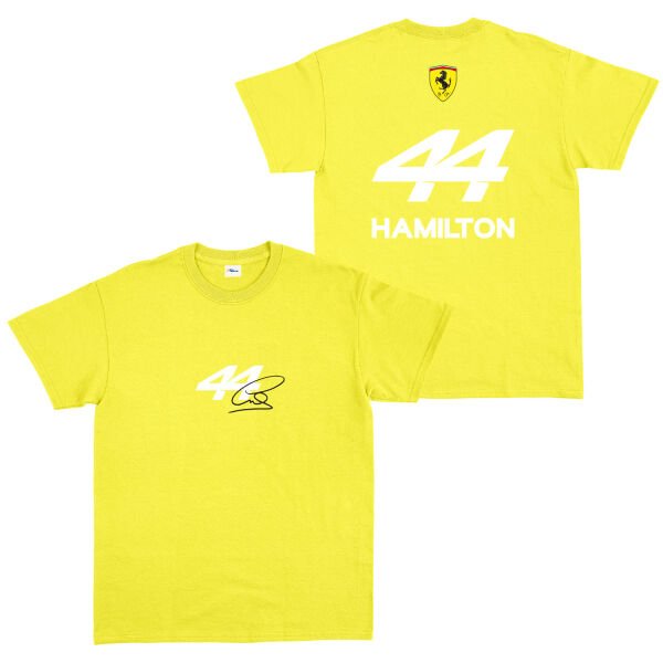 Lewis Hamilton 44 Signature Tişört L - Sarı