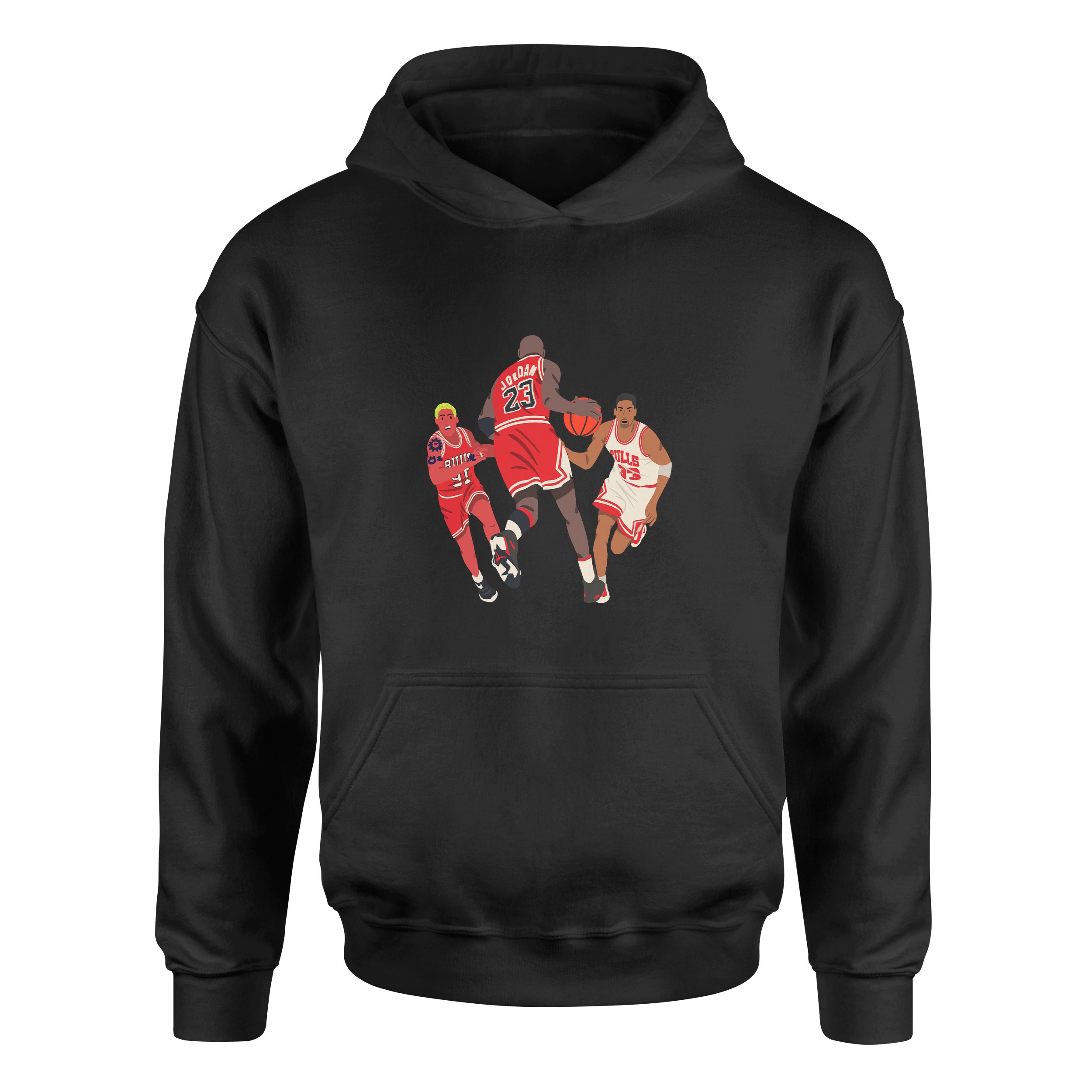 Jordan, Pippen, Rodman Hoodie XXL - Siyah