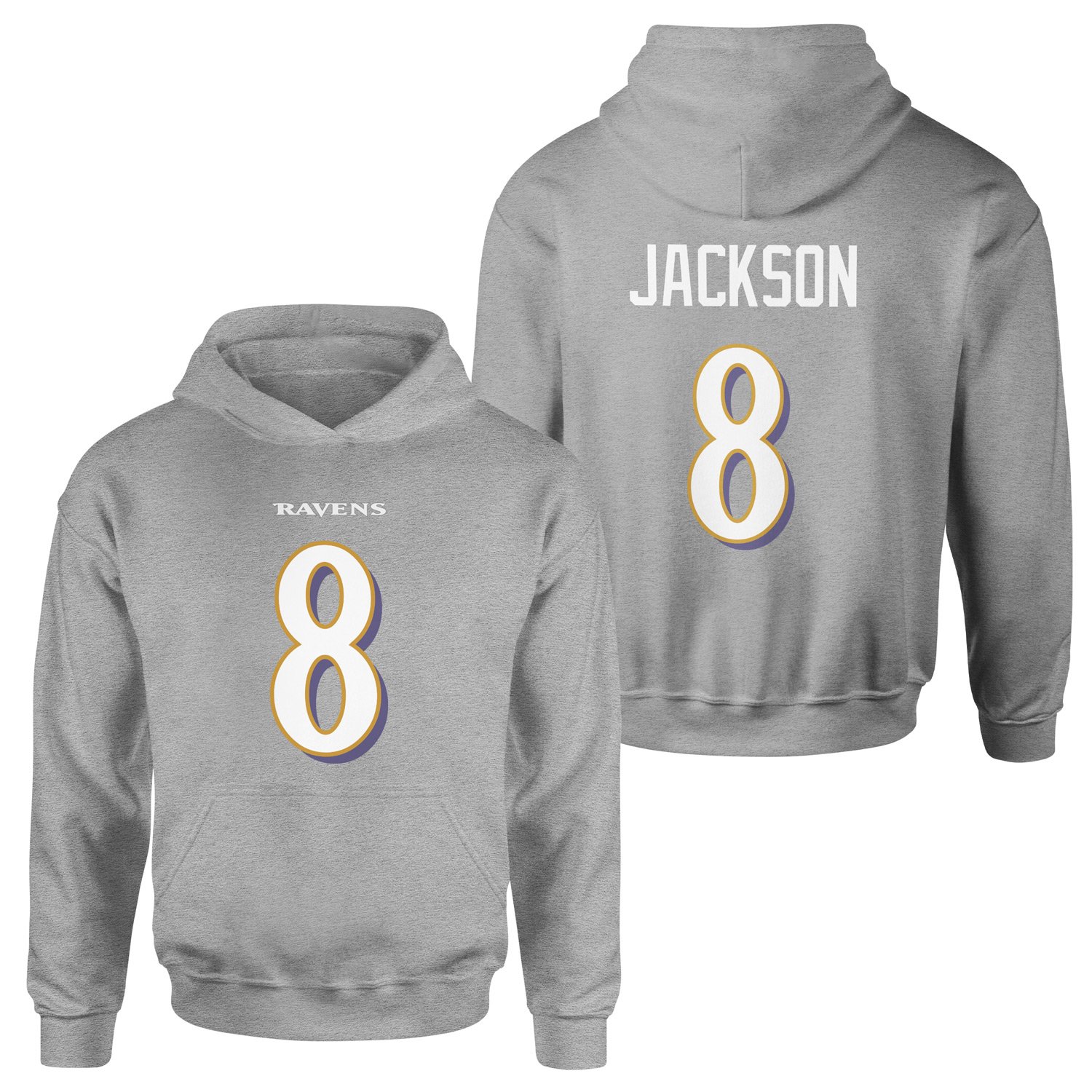 Lamar Jackson Baltimore Ravens Hoodie M - Gri