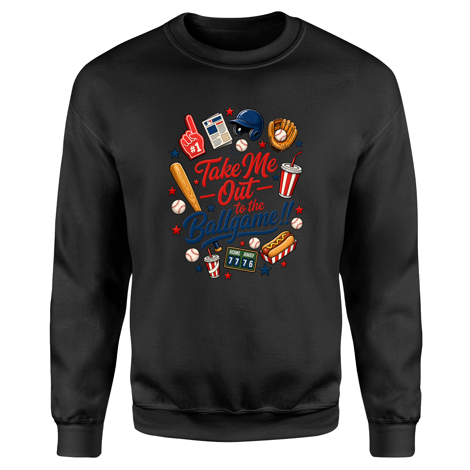 Take Me Out To The Ballgame Sweatshirt S - Siyah