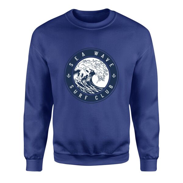 Sea Wave Surf Club Sweatshirt S - İndigo Mavisi