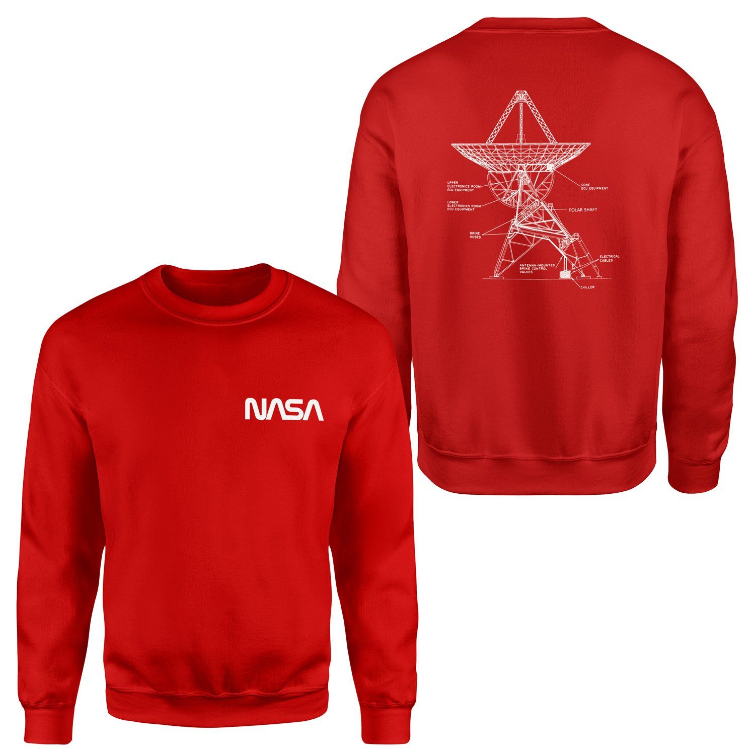 NASA Retro Mechanisms Graphic v3.0 Sweatshirt S - Kırmızı