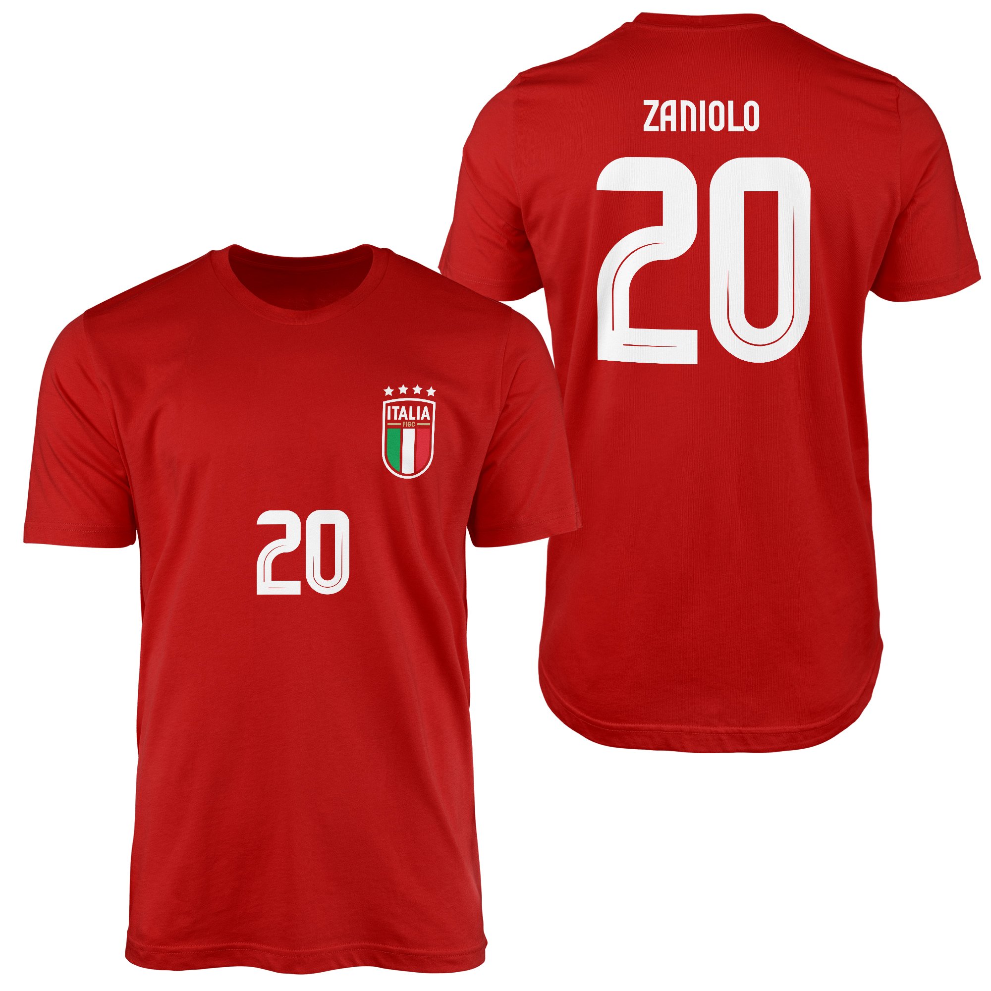 Nicolò Zaniolo | İtalya 24 Forma Tişört M - Kırmızı