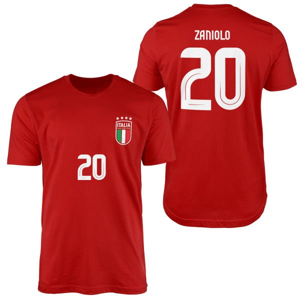 Nicolò Zaniolo | İtalya 24 Forma Tişört M - Kırmızı
