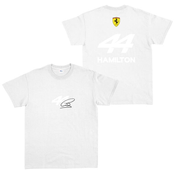 Lewis Hamilton 44 Signature Tişört M - Beyaz