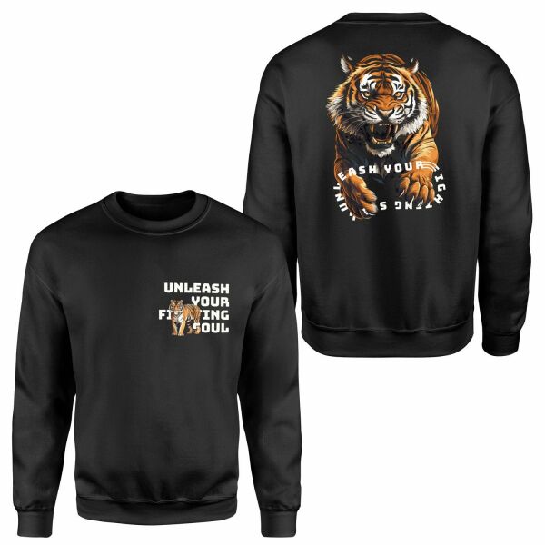Unleash Your Fighting Soul | Tiger Sweatshirt L - Siyah