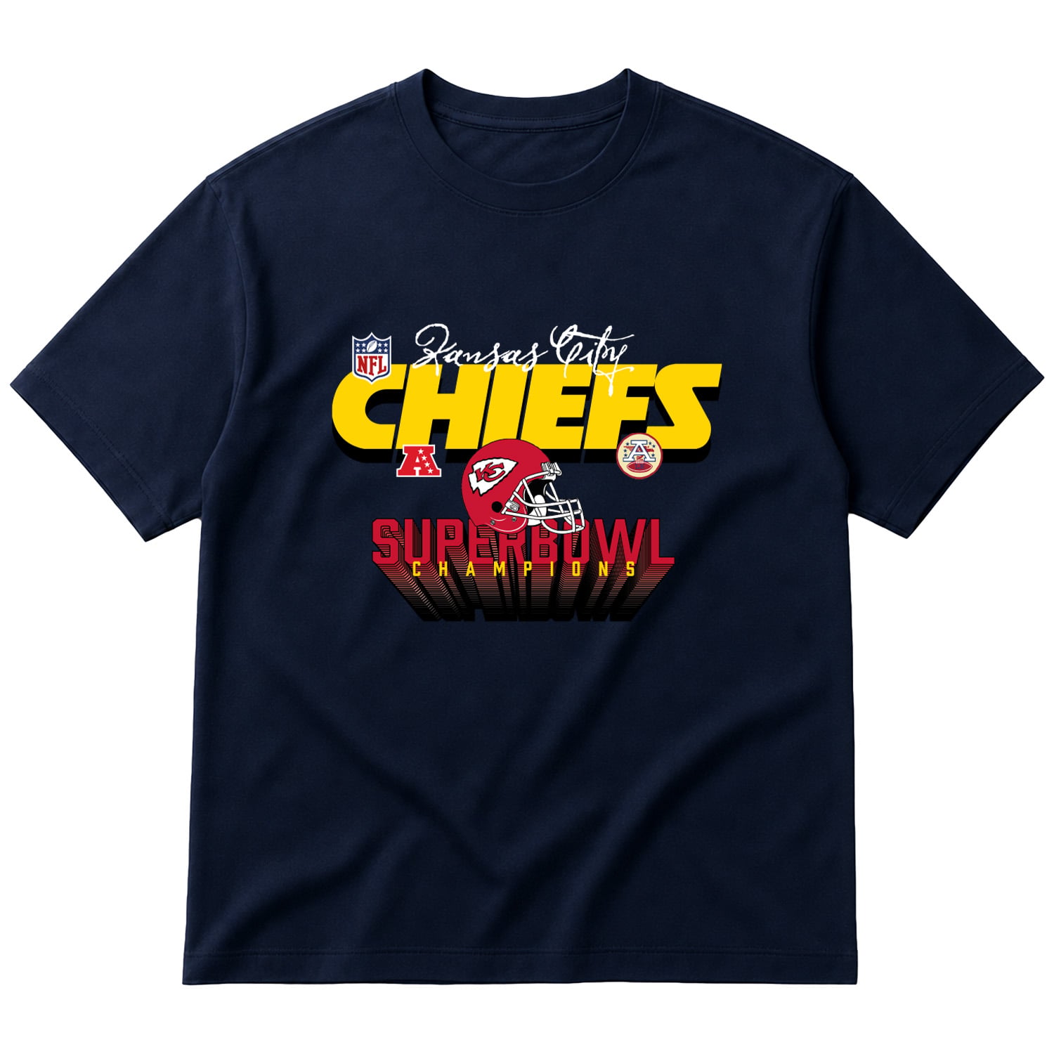 Kansas City Chiefs SB Champions Oversize Tişört S - İndigo Mavisi
