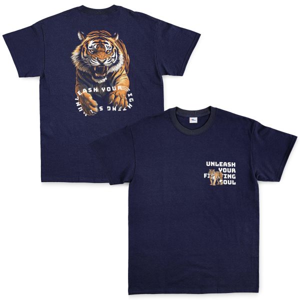 Unleash Your Fighting Soul | Tiger Tişört XXL - İndigo Mavisi