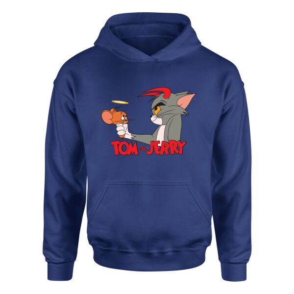 Tom & Jerry Hoodie XL - İndigo Mavisi
