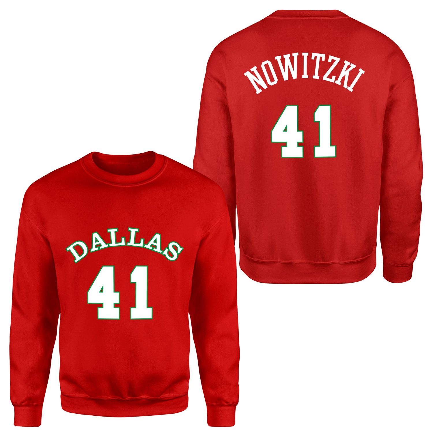 Dirk Nowitzki 41 Forma Sweatshirt XXL - Kırmızı