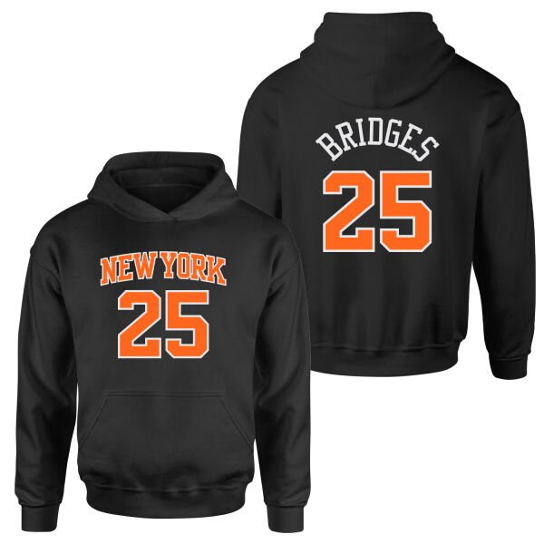 Mikail Bridges 25 New York Jersey Hoodie L - Siyah