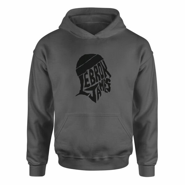 LeBron James Text Hoodie XL - Füme