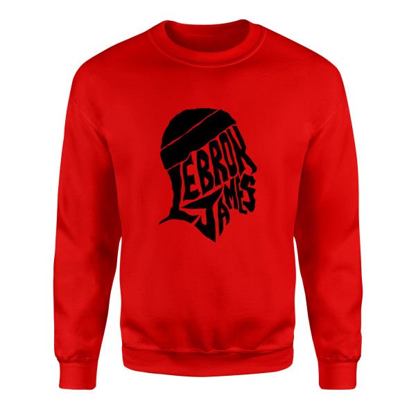 LeBron James Text Sweatshirt L - Kırmızı