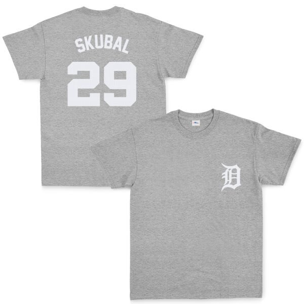 Tarik Skubal 29 Detroit Tigers Jersey Tişört L - Gri
