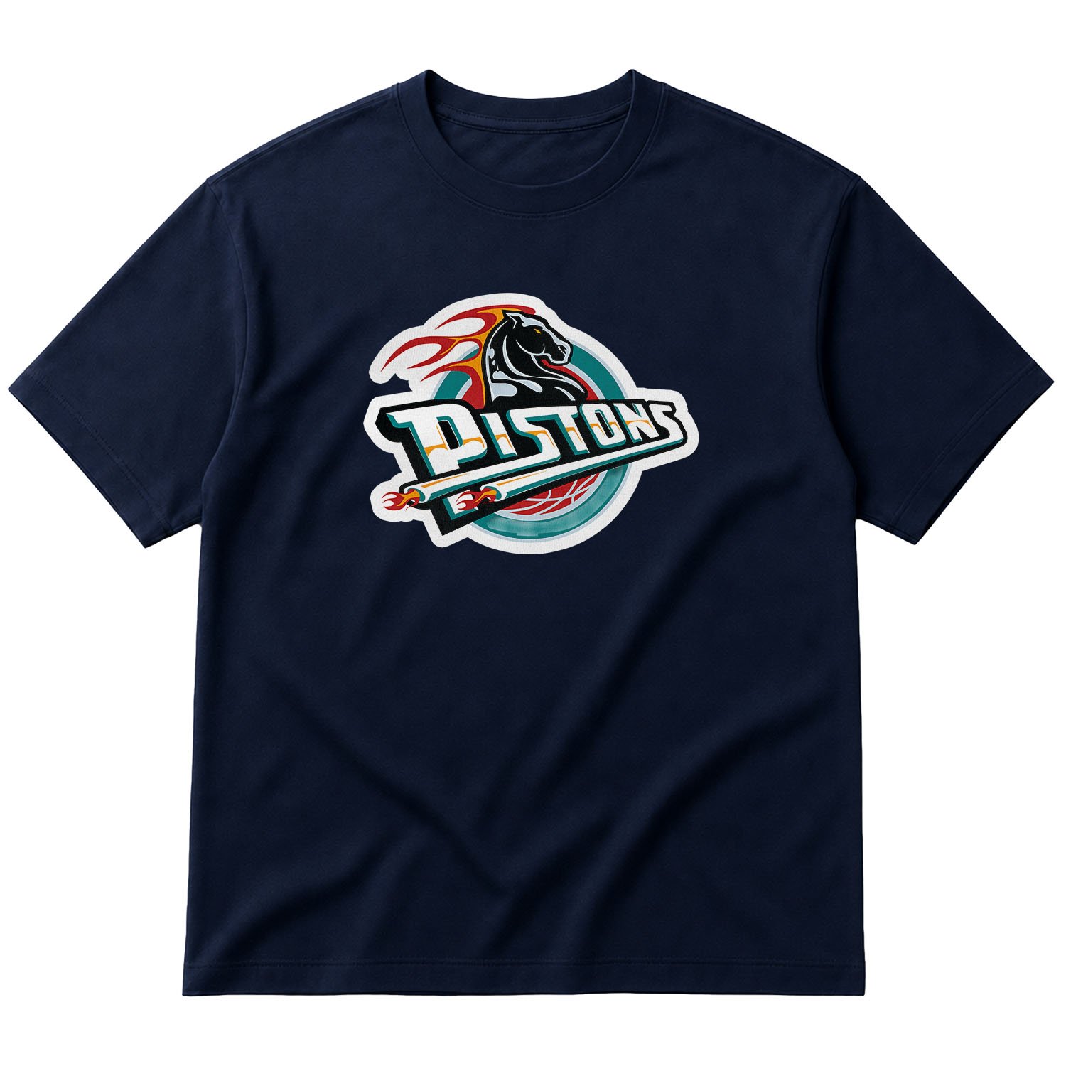 Detroit Retro Oversize Tişört L - İndigo Mavisi