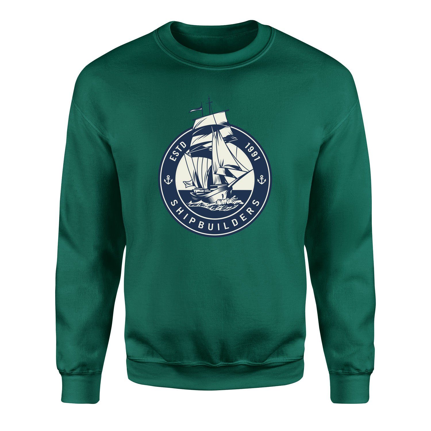 Shipbuilders Denizci Tasarımlı Sweatshirt S - Nefti Yeşili