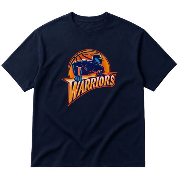 Warriors Retro Oversize Tişört S - İndigo Mavisi