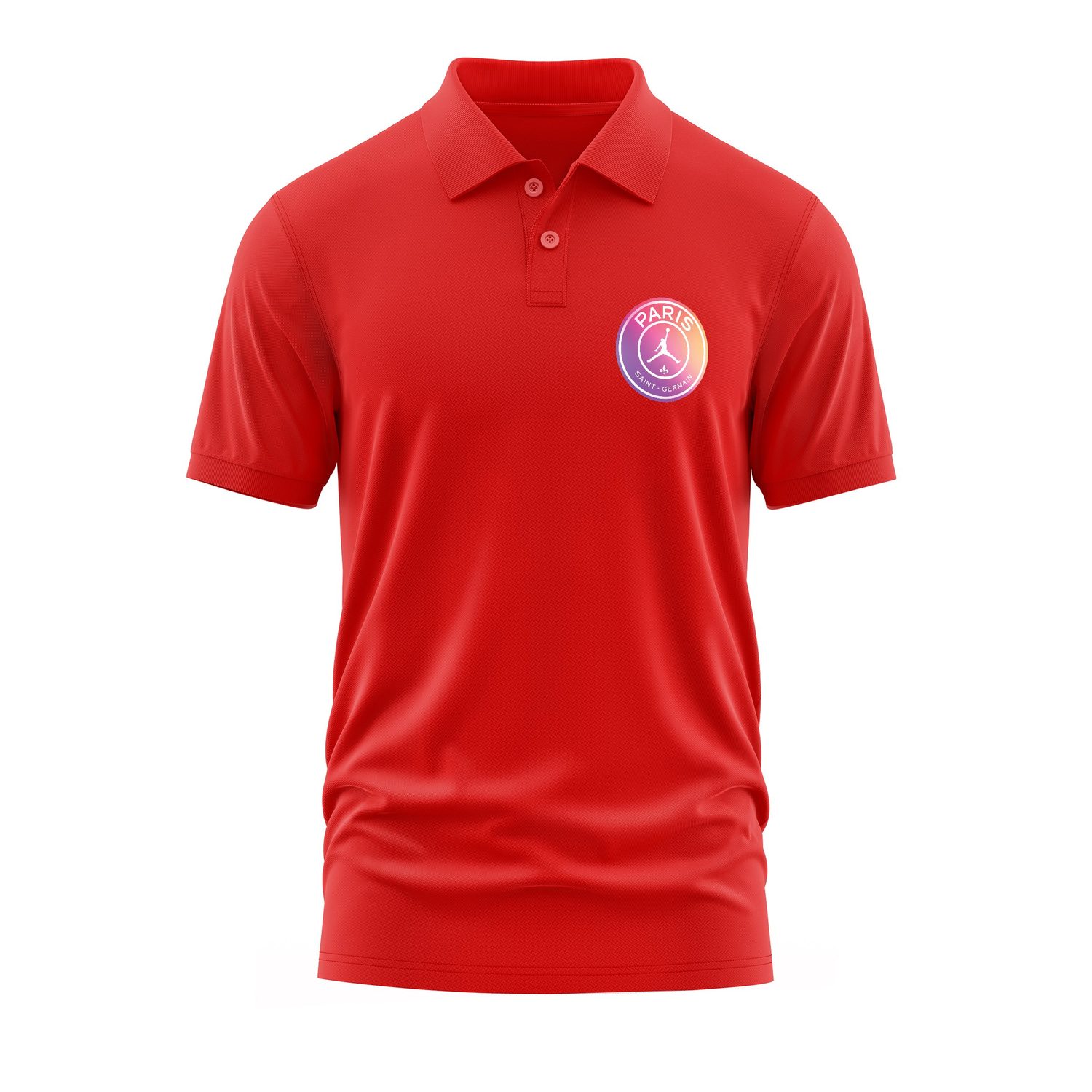 PSG X Air Jordan Gradient Polo Tişört S - Kırmızı