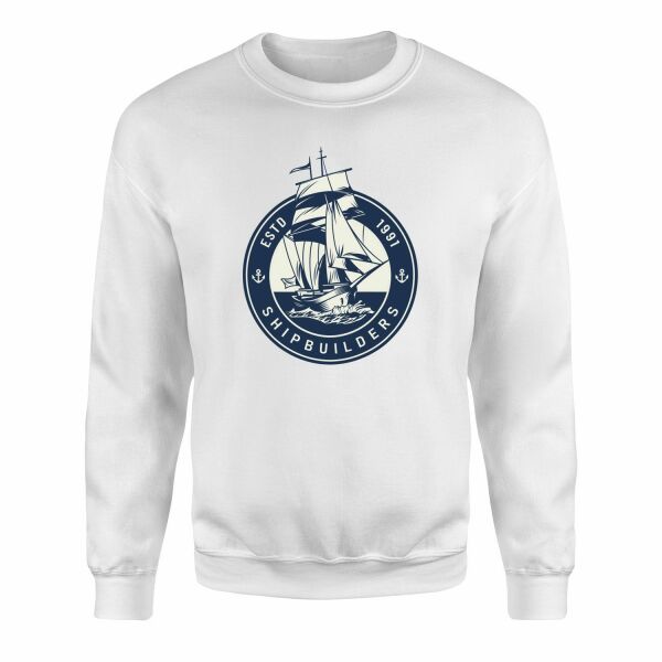 Shipbuilders Denizci Tasarımlı Sweatshirt M - Beyaz