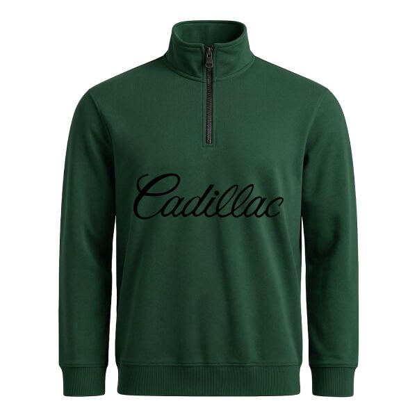 Cadillac Script Yarım Fermuarlı Sweatshirt