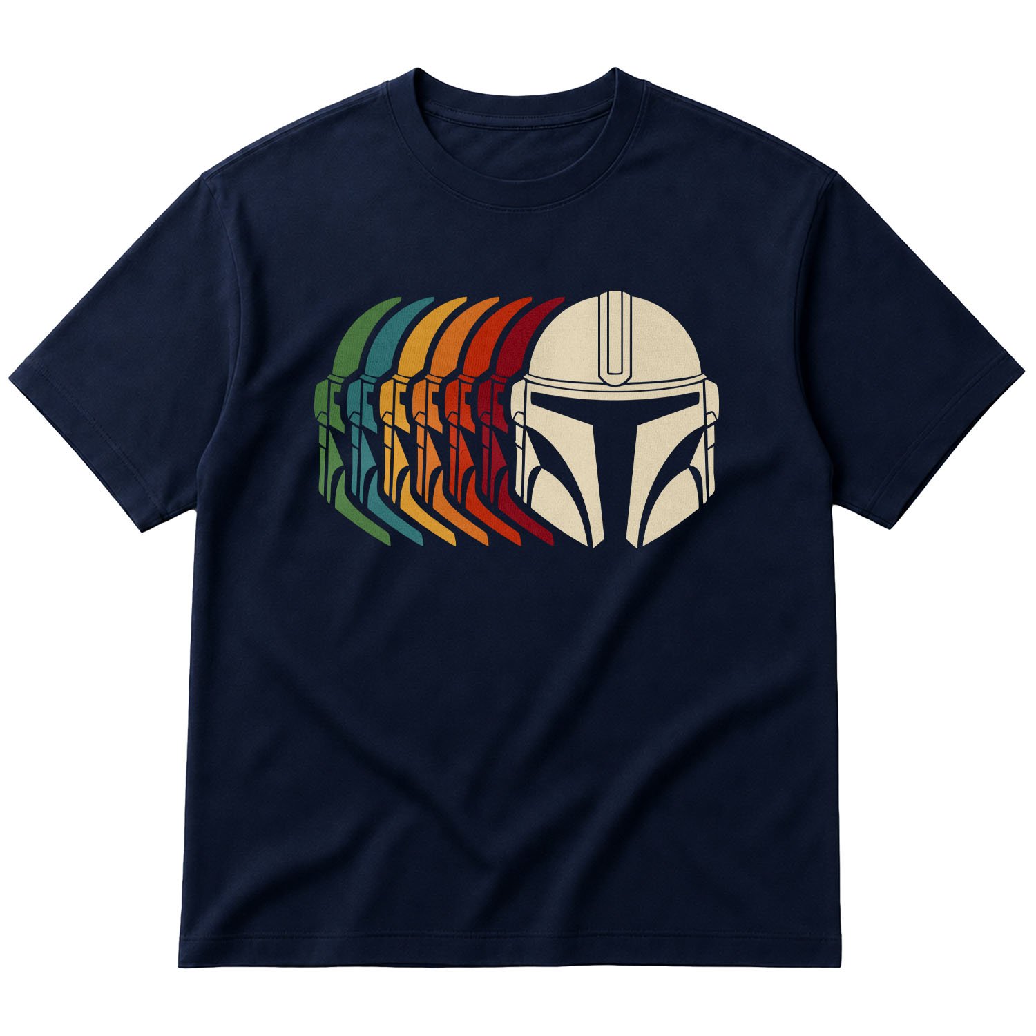 Mando Helmet Gradient Oversize Tişört L - İndigo Mavisi