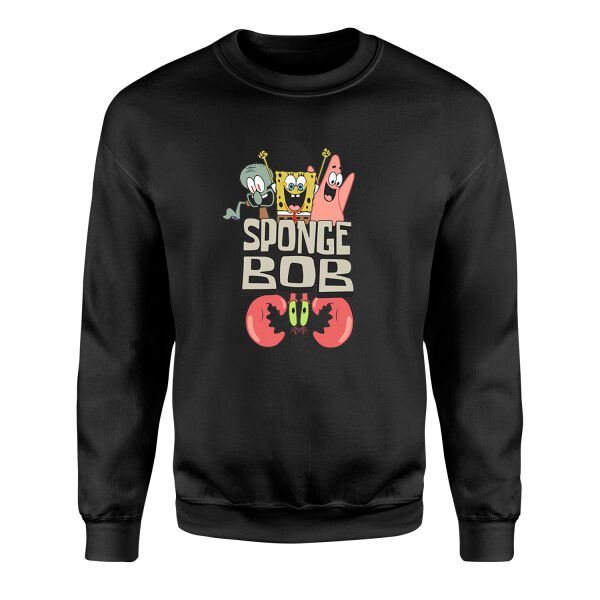 Sünger Bob Sweatshirt S - Siyah