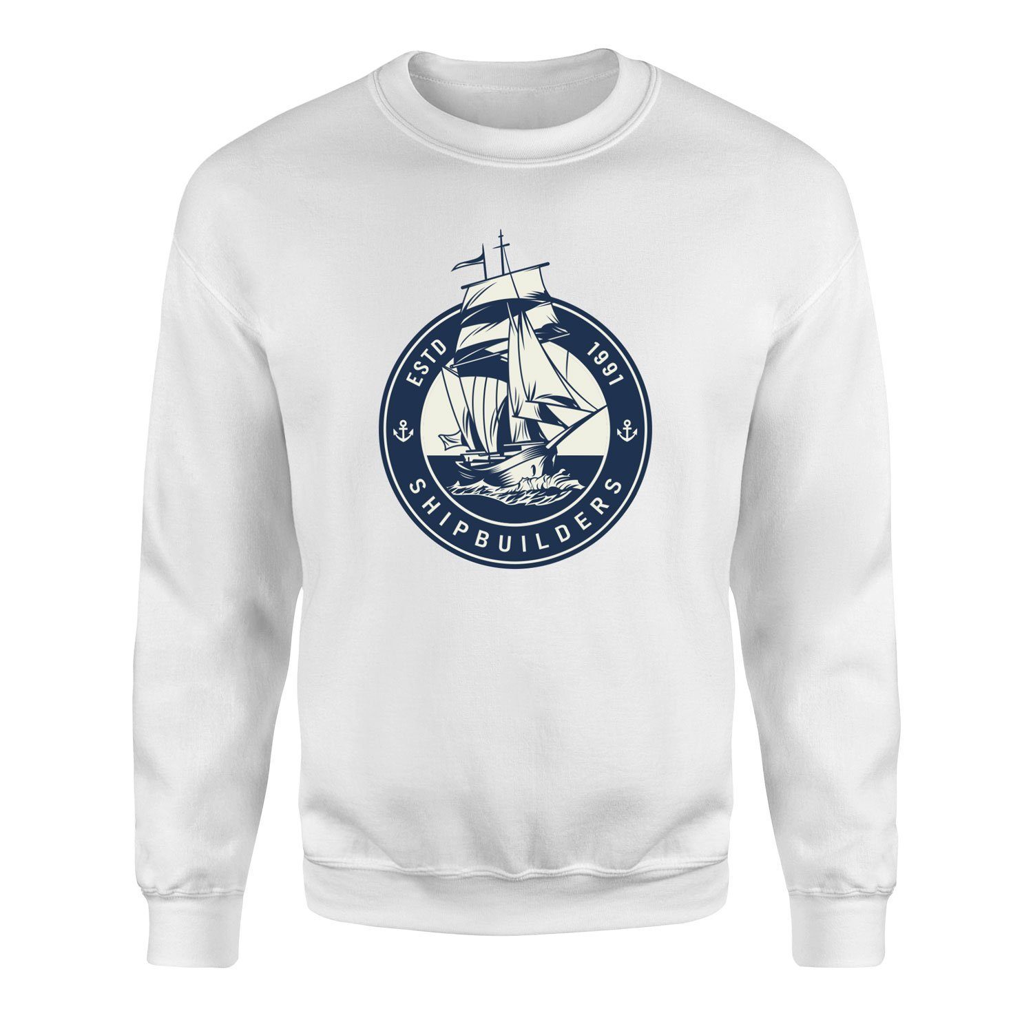 Shipbuilders Denizci Tasarımlı Sweatshirt S - Beyaz