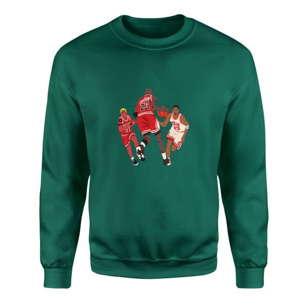 Jordan, Pippen, Rodman Sweatshirt L - Nefti Yeşili