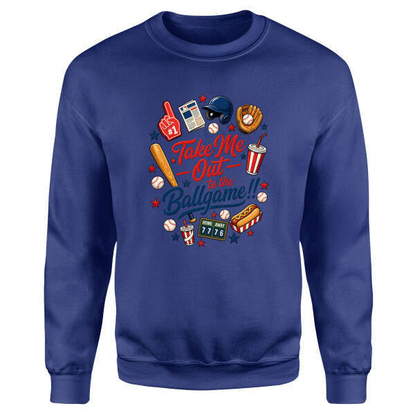 Take Me Out To The Ballgame Sweatshirt S - İndigo Mavisi