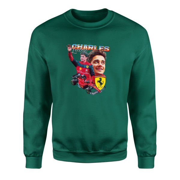 Charles Leclerc Sweatshirt L - Nefti Yeşili