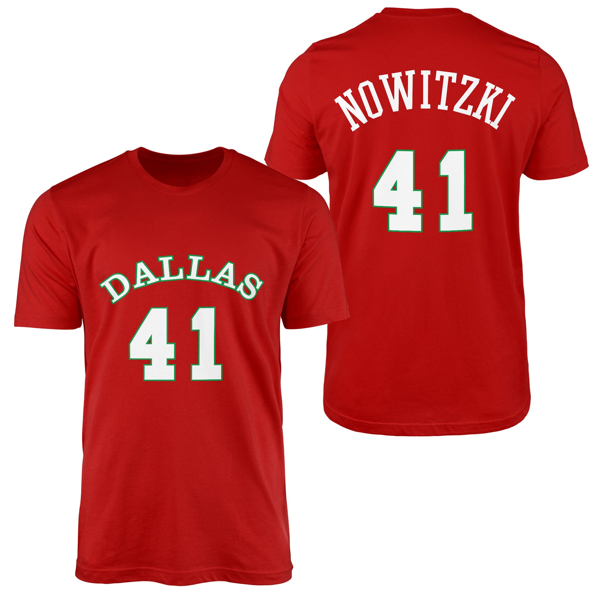 Dirk Nowitzki 41 Forma Tişört M - Kırmızı