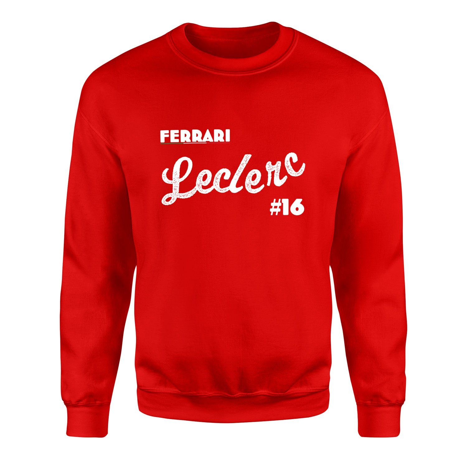 Charles Leclerc Cursive Illustration Sweatshirt L - Kırmızı