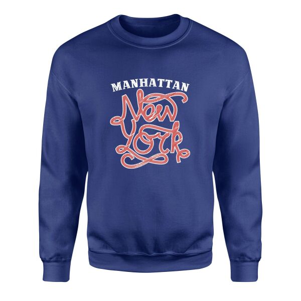 Manhatta, NYC Sweatshirt S - İndigo Mavisi