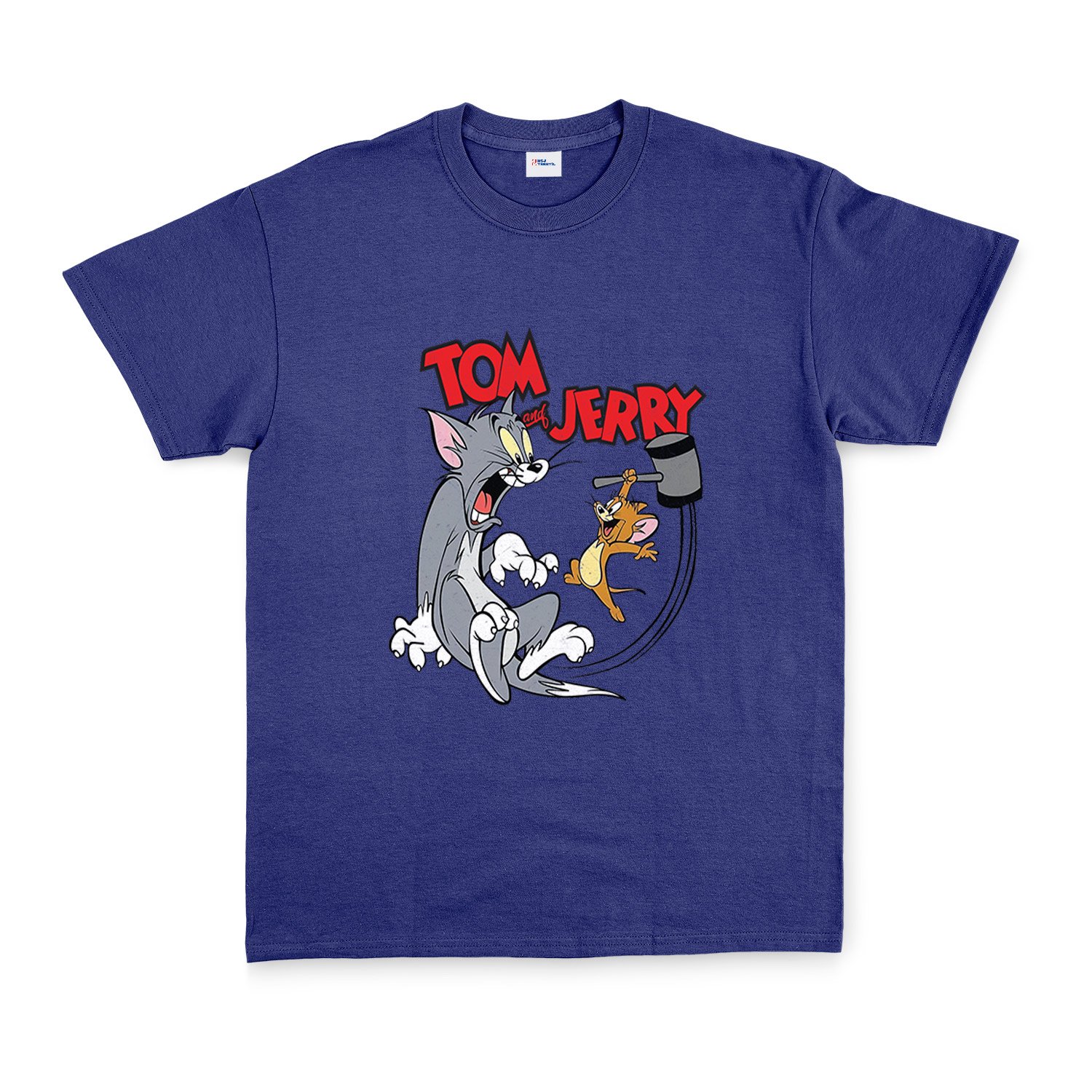 Tom And Jerry Grunge Tişört XXL - İndigo Mavisi