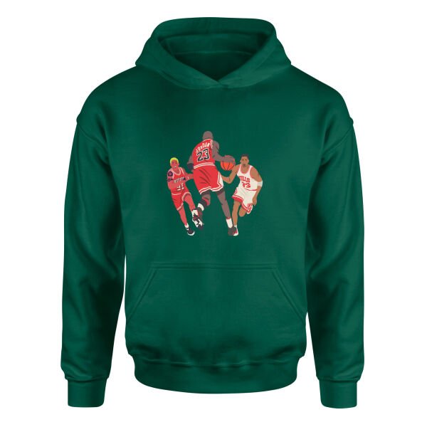 Jordan, Pippen, Rodman Hoodie M - Nefti Yeşili