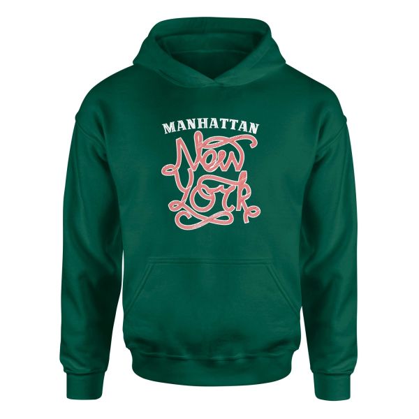 Manhatta, NYC Hoodie S - Nefti Yeşili