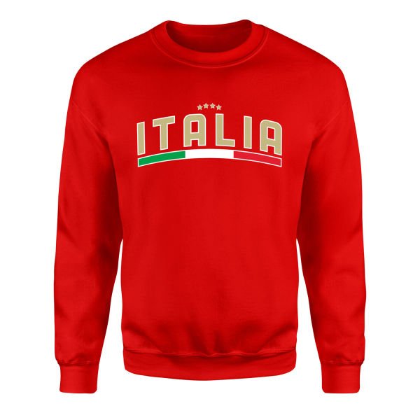 Italia Tricolore Sweatshirt S - Kırmızı