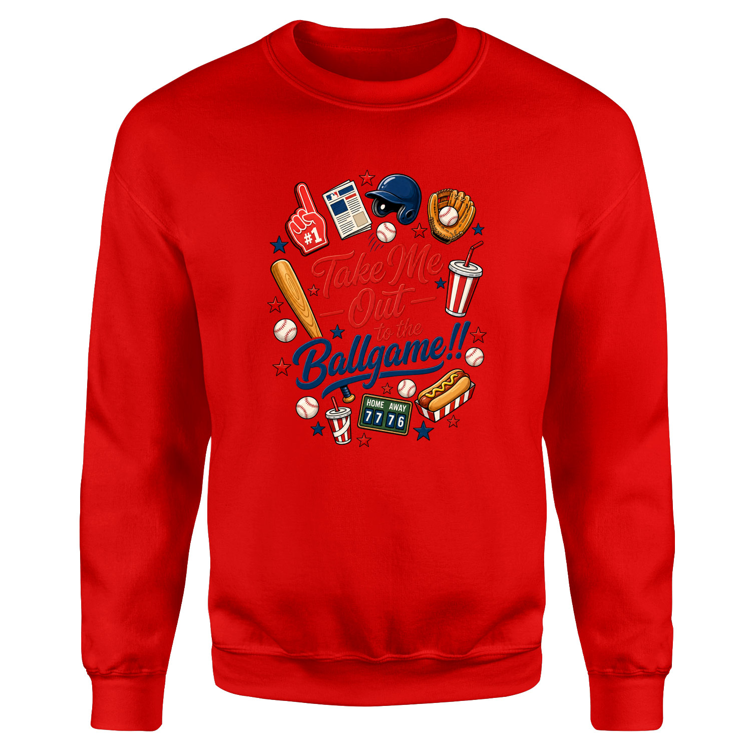 Take Me Out To The Ballgame Sweatshirt M - Kırmızı